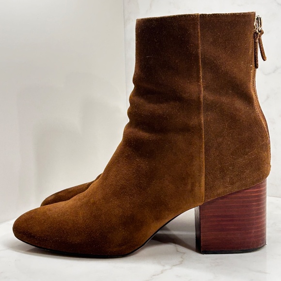J.Crew Sadie Suede Ankle Boots - Dark Pecan - Stacked Heel - US 11 - With Box - Picture 3 of 13